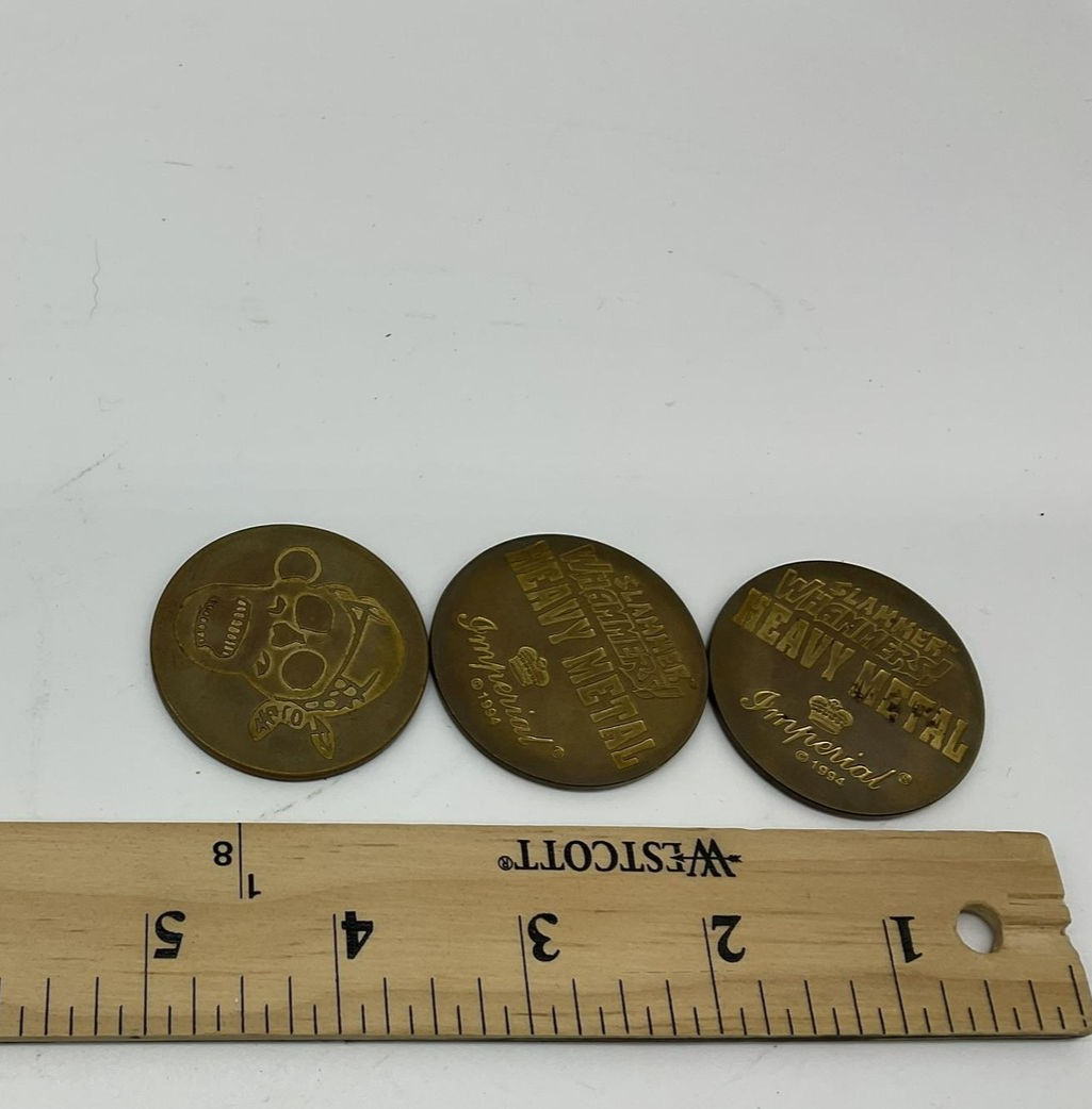 1984 Vic Hammer Heavy Metal Imperial 1oz Tokens Lot Of 3 Skull World 1 Ton