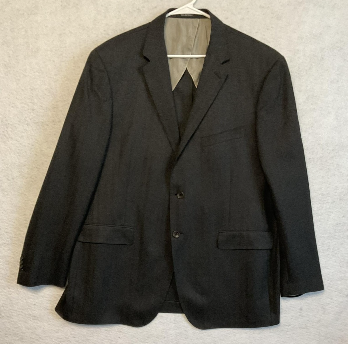 Paul Betenly Sport Coat Mens 48L Gray Wool Cashmere Herringbone Blazer