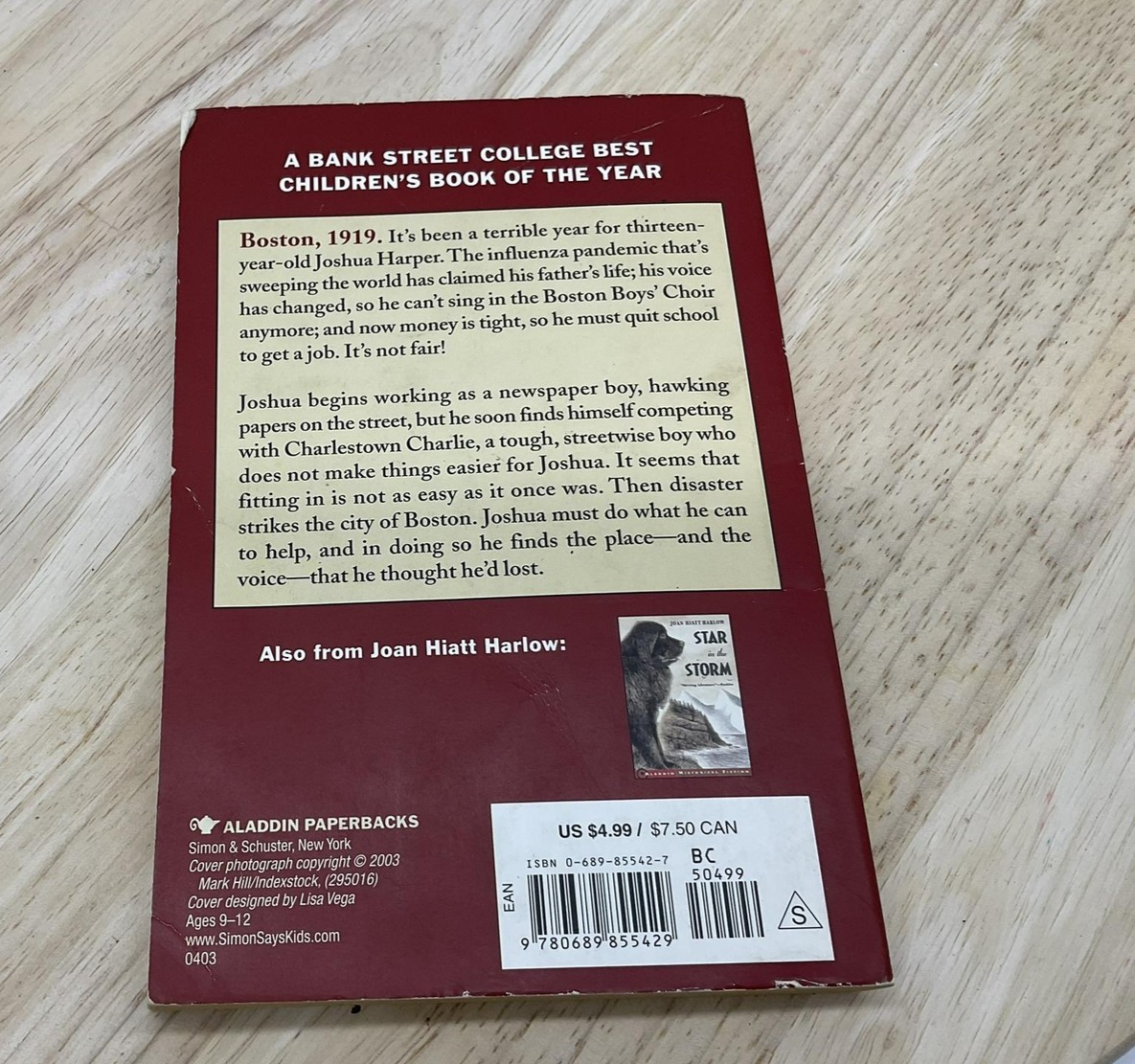 Joshua's Song Joan Hiatt Harlow Historical Fiction 2003 Aladdin Kids Softcover