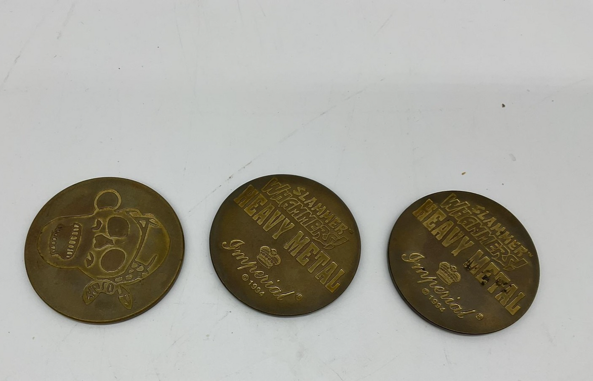 1984 Vic Hammer Heavy Metal Imperial 1oz Tokens Lot Of 3 Skull World 1 Ton