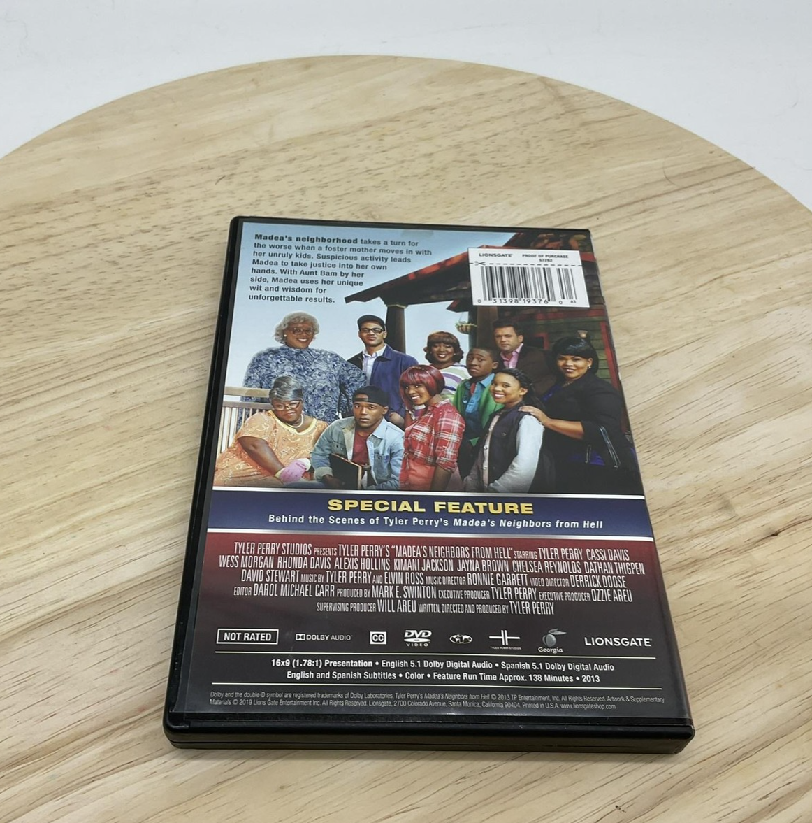 Tyler Perry Madea's Neighbors From Hell The Play DVD 2013 Lionsgate Stage Comedy