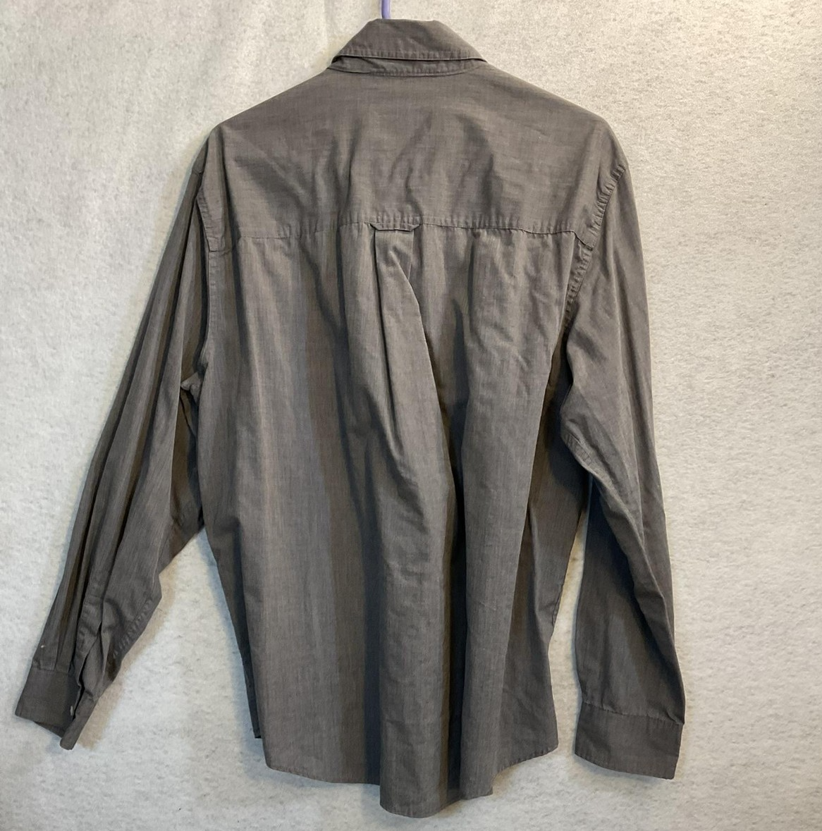 Chaps Shirt Mens XL Gray Easy Care Check Long Sleeve Button Down Pocket Casual