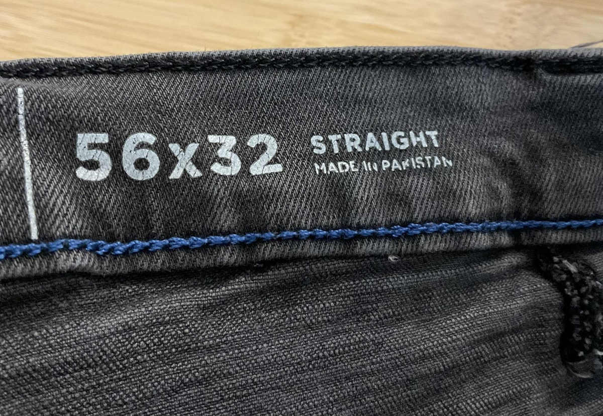 Arizona Jean Co Jeans Mens 56x32 Black Charcoal Straight Big & Tall Stretch