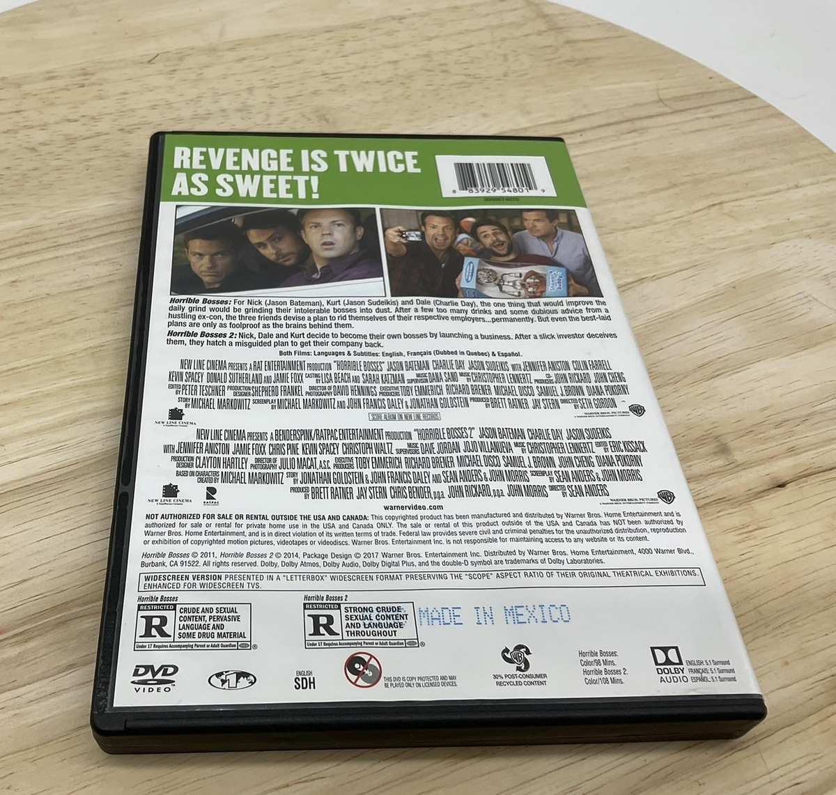 Horrible Bosses 2-Film Collection DVD Widescreen R Rated Comedy 2-Movie Set