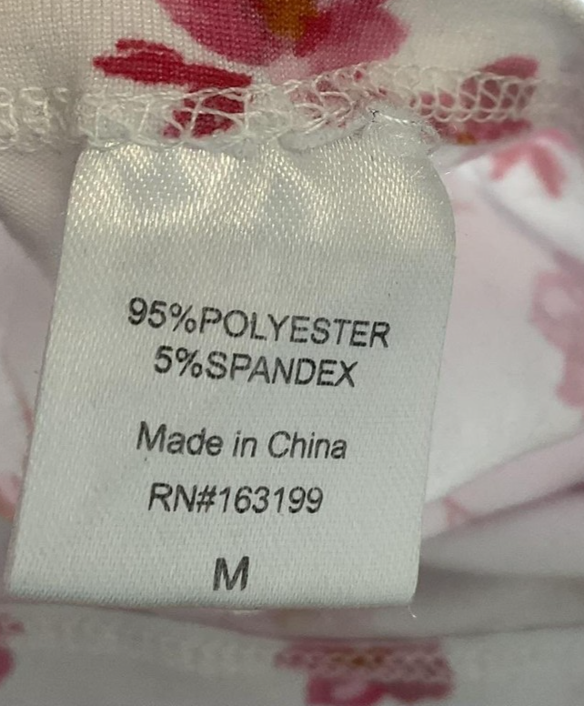 Floral Tank Top Girls Medium White Pink Smocked Ruffle Hem Stretch Camisole Soft