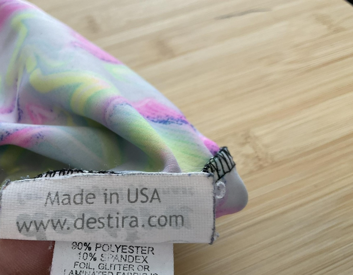VGT Destira Leotard Girl L Multicolor Neon Stars Hearts Gymnastics One Piece USA