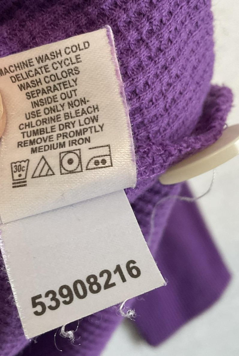 Roaman's Shirt Womens 18/20 Purple Cowl Neck 3/4 Sleeve Knit Top Plus Size