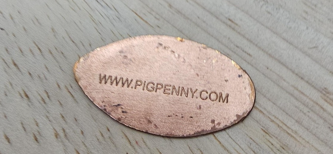 Pig Penny Pork BBQ Capital 2007 Lexington NC Copper Elongated Coin USA Souvenir