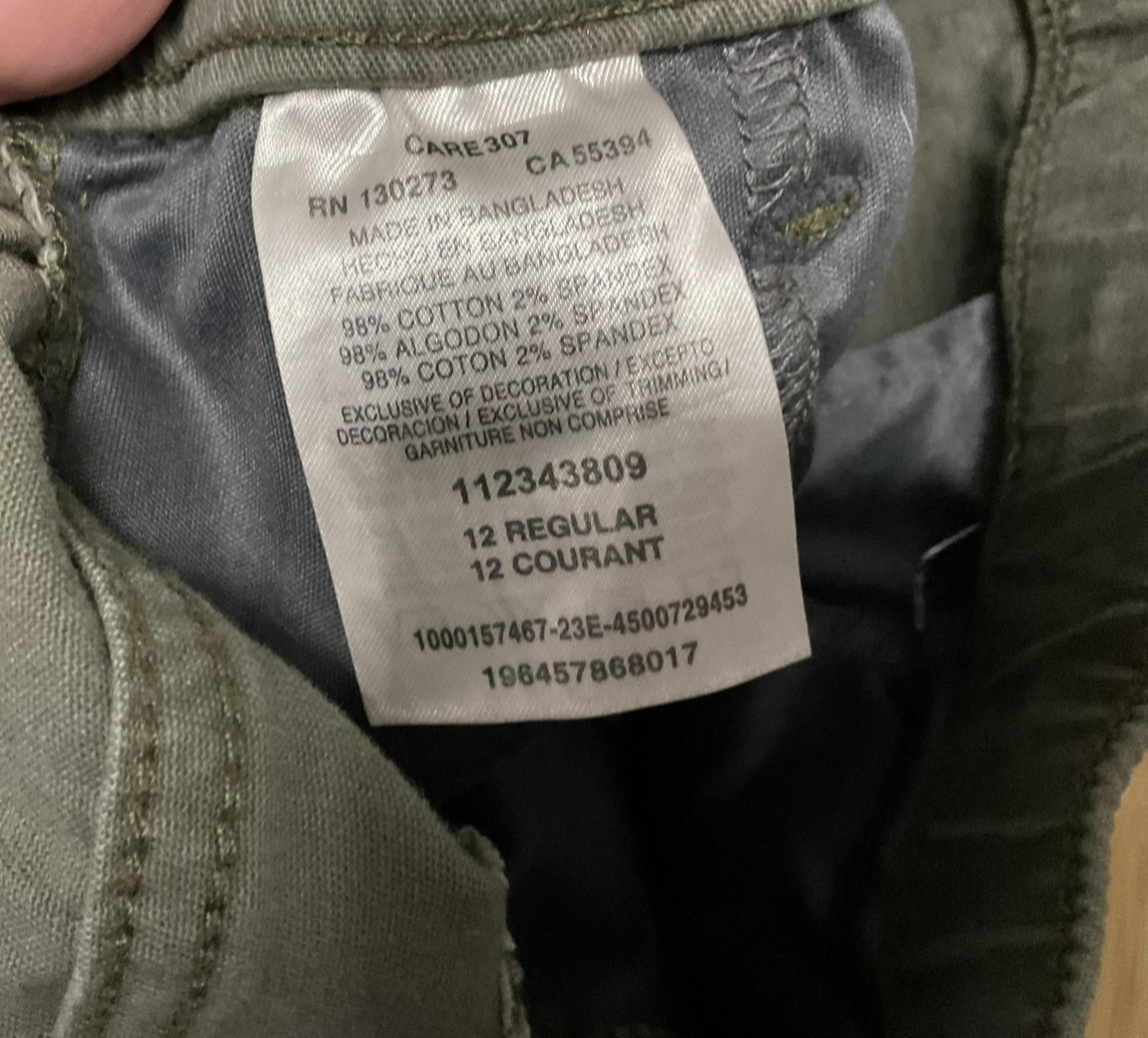 Wrangler Pants Boys 12 Regular Green Cargo Jogger Elastic Waist Pockets