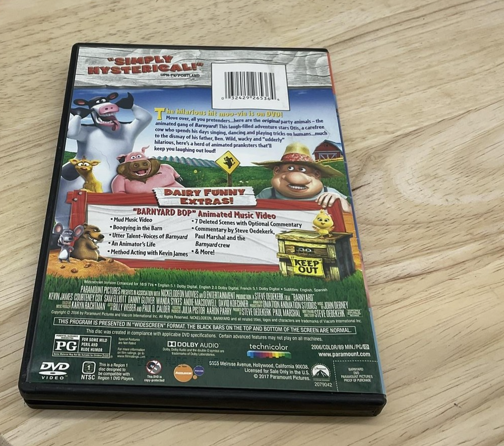 Barnyard DVD 2006 Nickelodeon Paramount Animated Movie Widescreen Region 1 NTSC