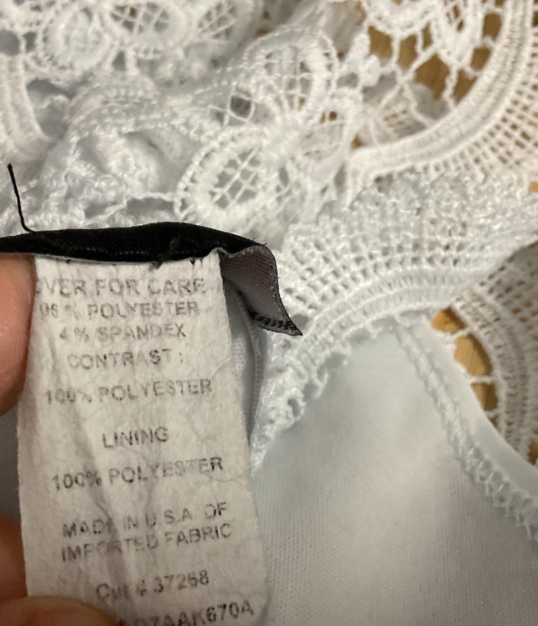 Vintage B. Darlin Dress Juniors 5/6 Blue White Lace Fit Flare Short Skater Party