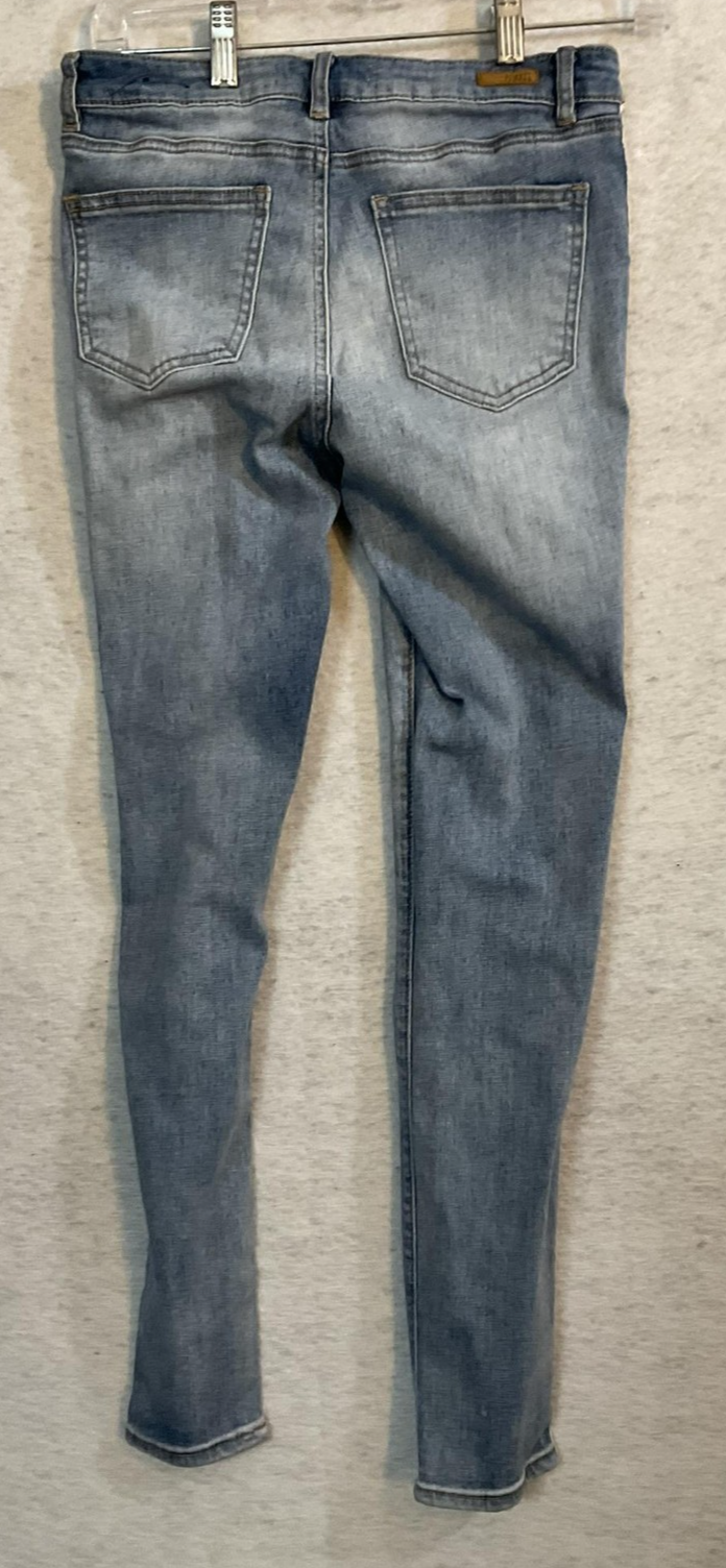 Almost Famous Jeans Juniors 5 Blue Mid Rise Skinny Sequin Side Stripe Stretch
