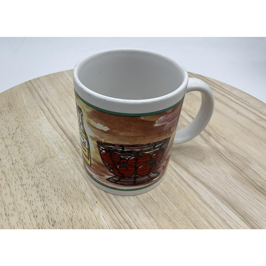 Ceramic Coffee Tea Mug Kitchen Still Life Tomatoe Olive Oil Rustic Unbranded VTG