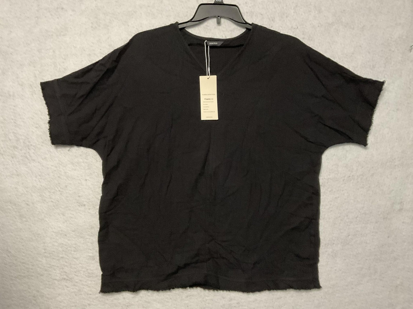 DOKOTOO Shirt Womens Medium Black V Neck Short Sleeve Dolman Relaxed Casual Top