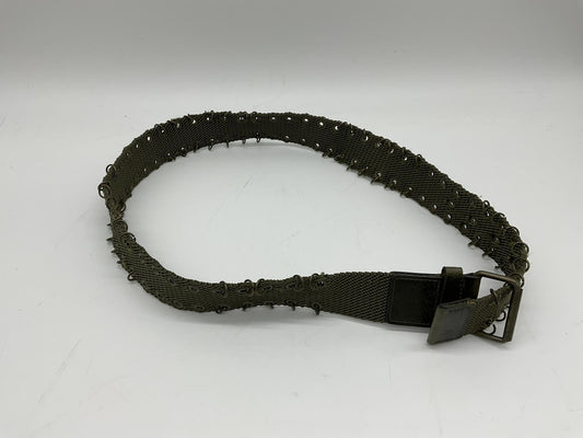 Olive Green Canvas Grommet Ring Belt Adjustable Webbing Metal Buckle Unisex