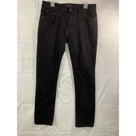 Steve's Jeans Slim Straight Men 33x32 Black Denim SU9AABALEF Stretch Pants