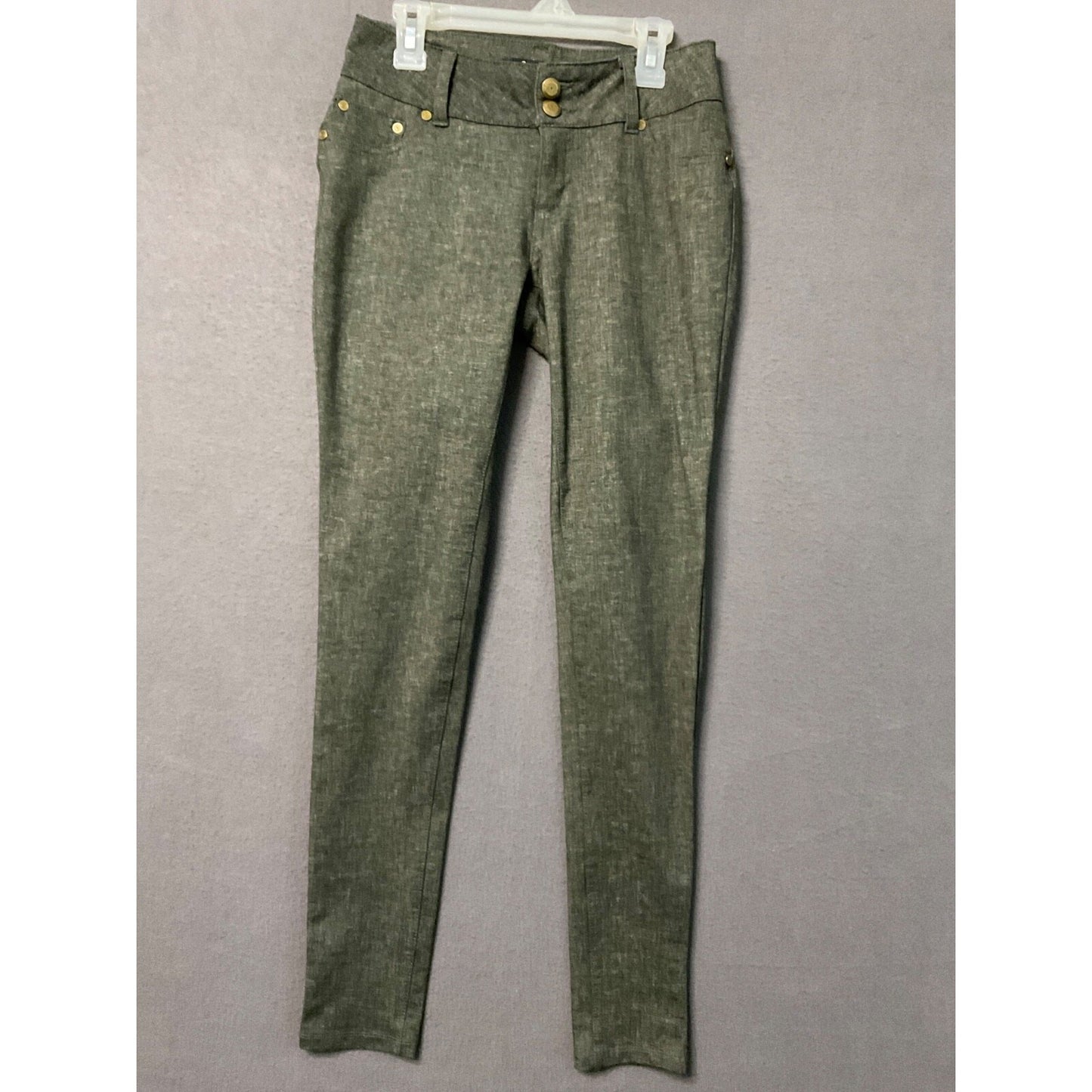 Boom Boom Jeans Skinny Pants Size 3 Gray Stretch Career Casual