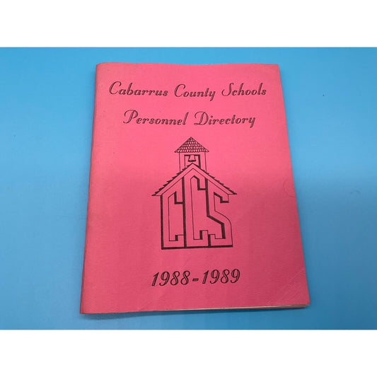 Vintage 1988-1989 Cabarrus County Schools Directory Rare Collectible