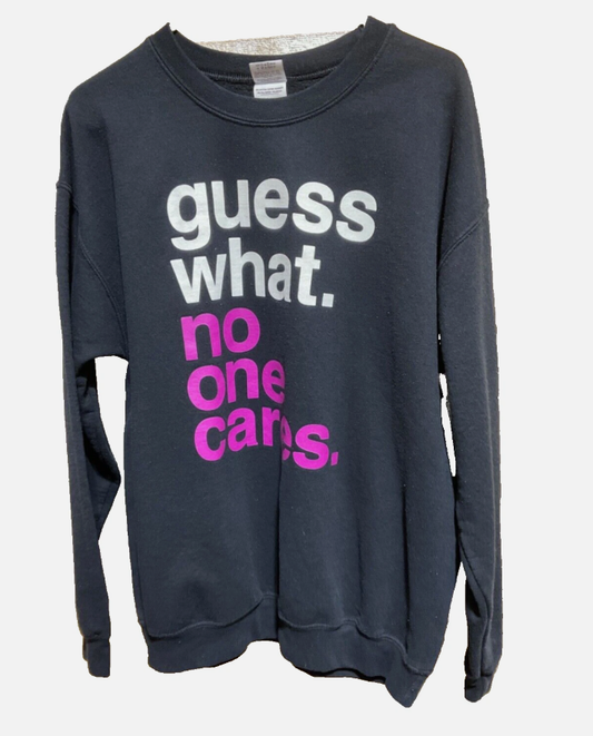 Gildan Sweatshirt Mens Large Black Heavy Blend Funny Quote Graphic PulloveR