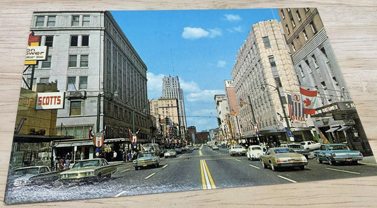 Vintage Downtown Akron Ohio Colourpicture Photochrome Postcard 5.5x3.5 In