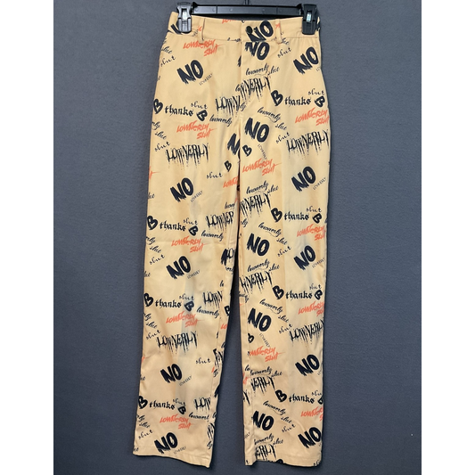 Blush Mark Pants Womens Small All Over Graphic Streetwear Y2K Polyester Blend