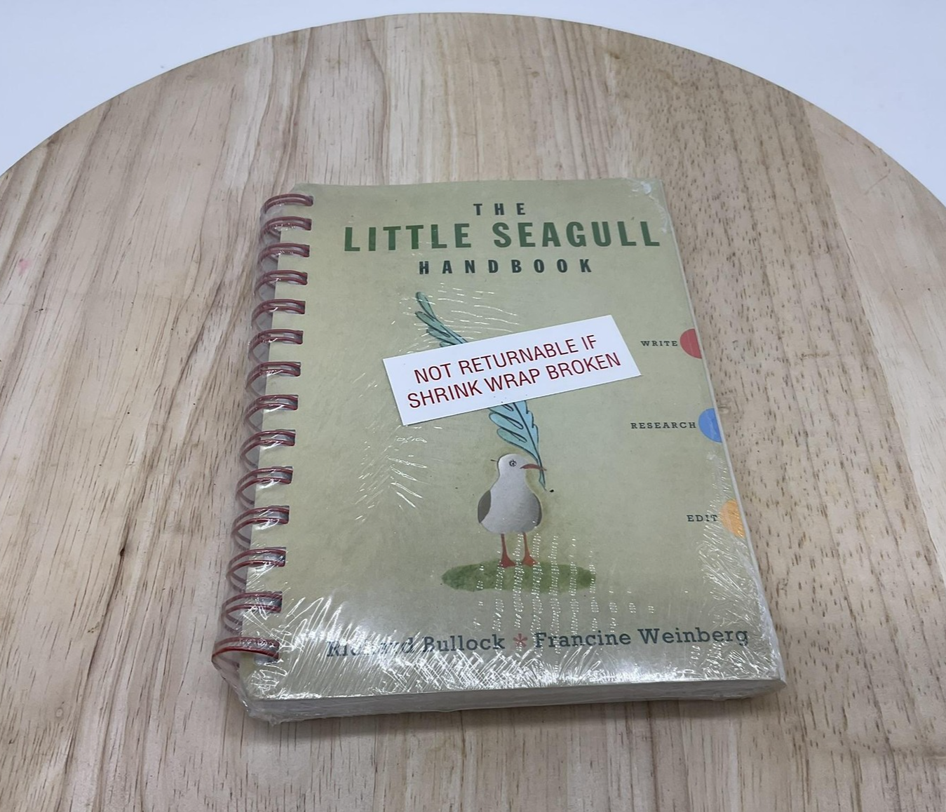The Little Seagull Handbook Richard Bullock Spiral Book College Writing Grammar