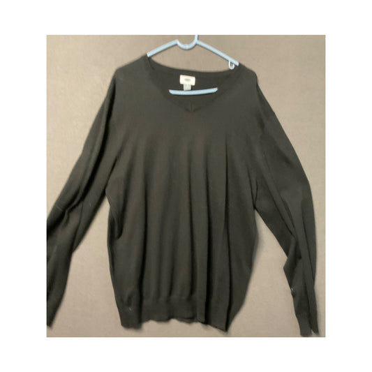 Old Navy Men’s Sweater XL Black Cotton Long Sleeve Pullover Classic Fit V Neck