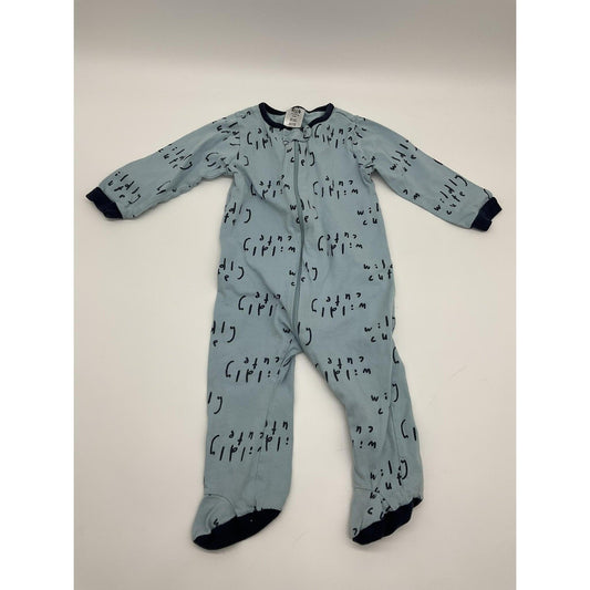 Gerber Sleep N Play Pajamas Baby Boys 6-9 Months Blue Wildly Cute One Piece Zip