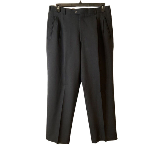 Dino DiVinci Men's Black Dress Pants 35W 28L, Pleated, Zip Fly, Hand Tailored
