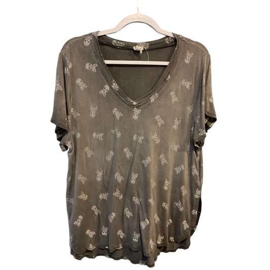 Cable & Gauge Grey Skull Graphic Top Tee T-Shirt Size L (See Measurements)