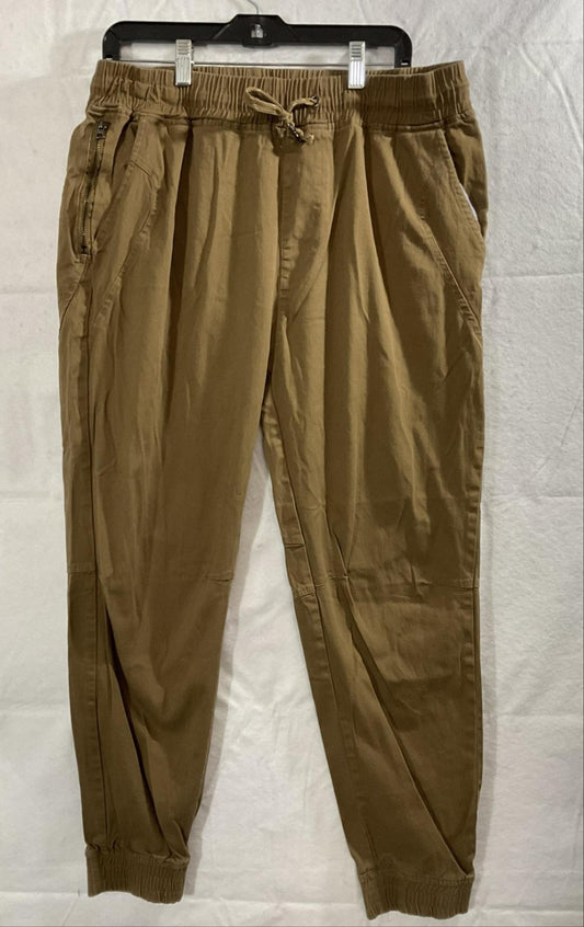 Rocawear Jogger Pants Mens XL Beige Elastic Waist Cuffed Stretch Drawstring