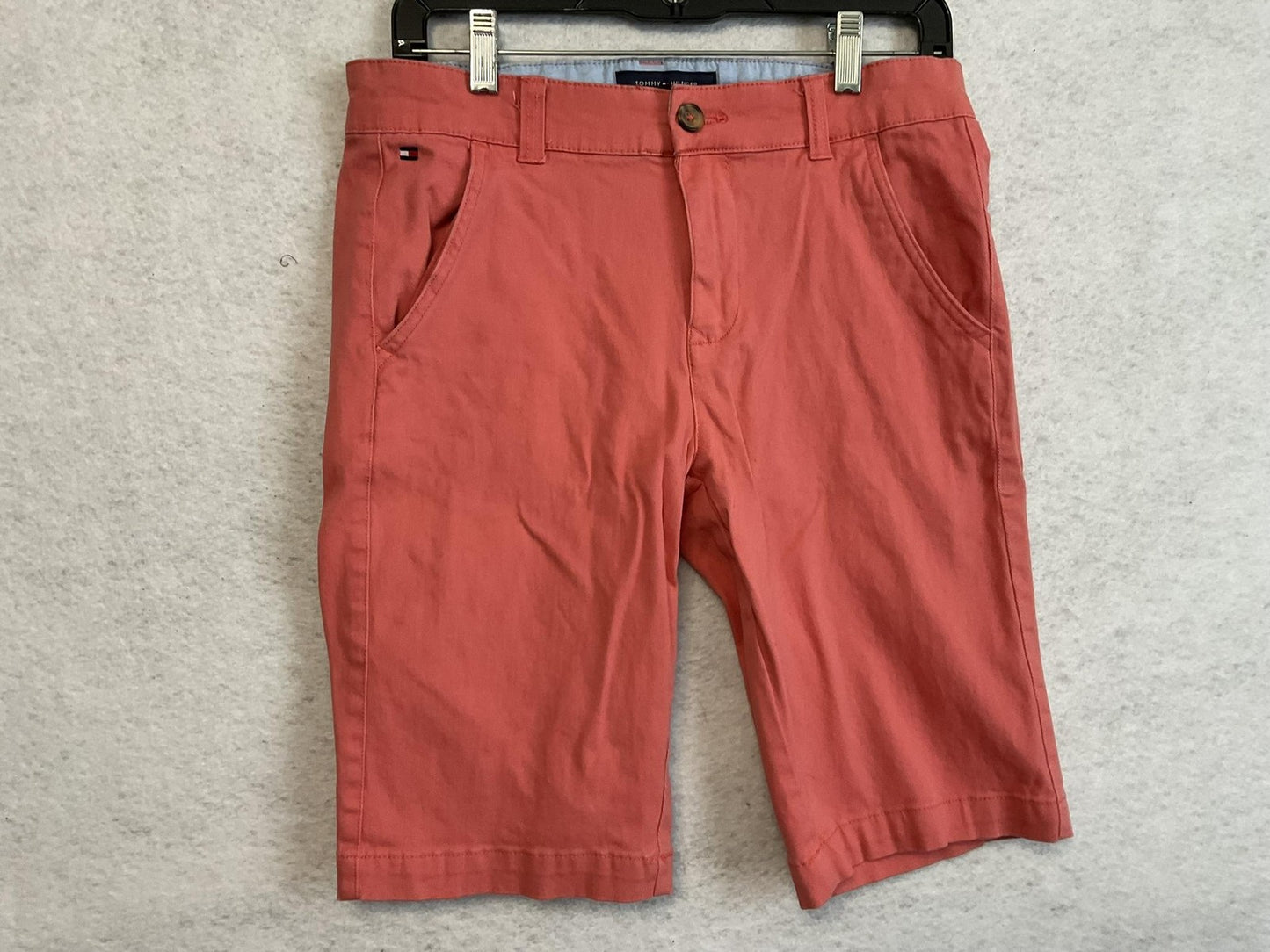 Tommy Hilfiger Shorts Boys 16 Pink Chino Flat Front Twill Stretch Summer