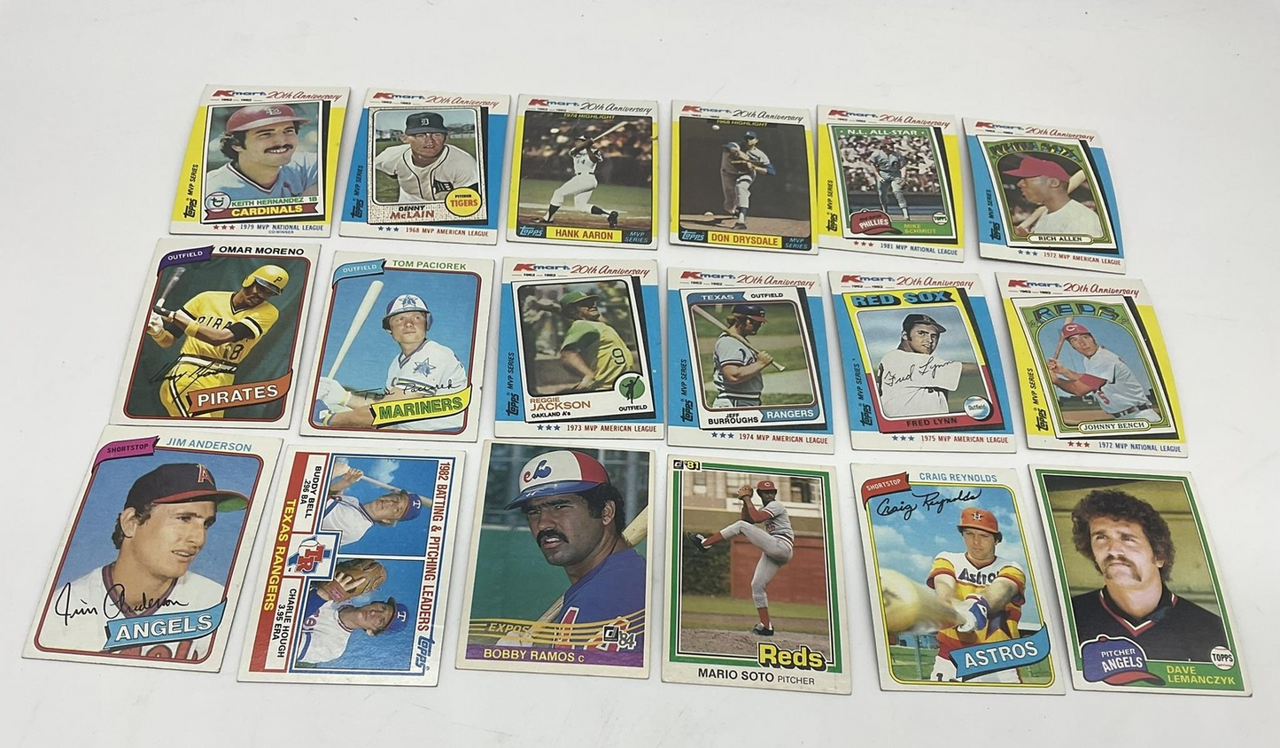 Topps Baseball Card Lot 16x 1982 Kmart MVP Hank Aaron Reggie Jackson Bench