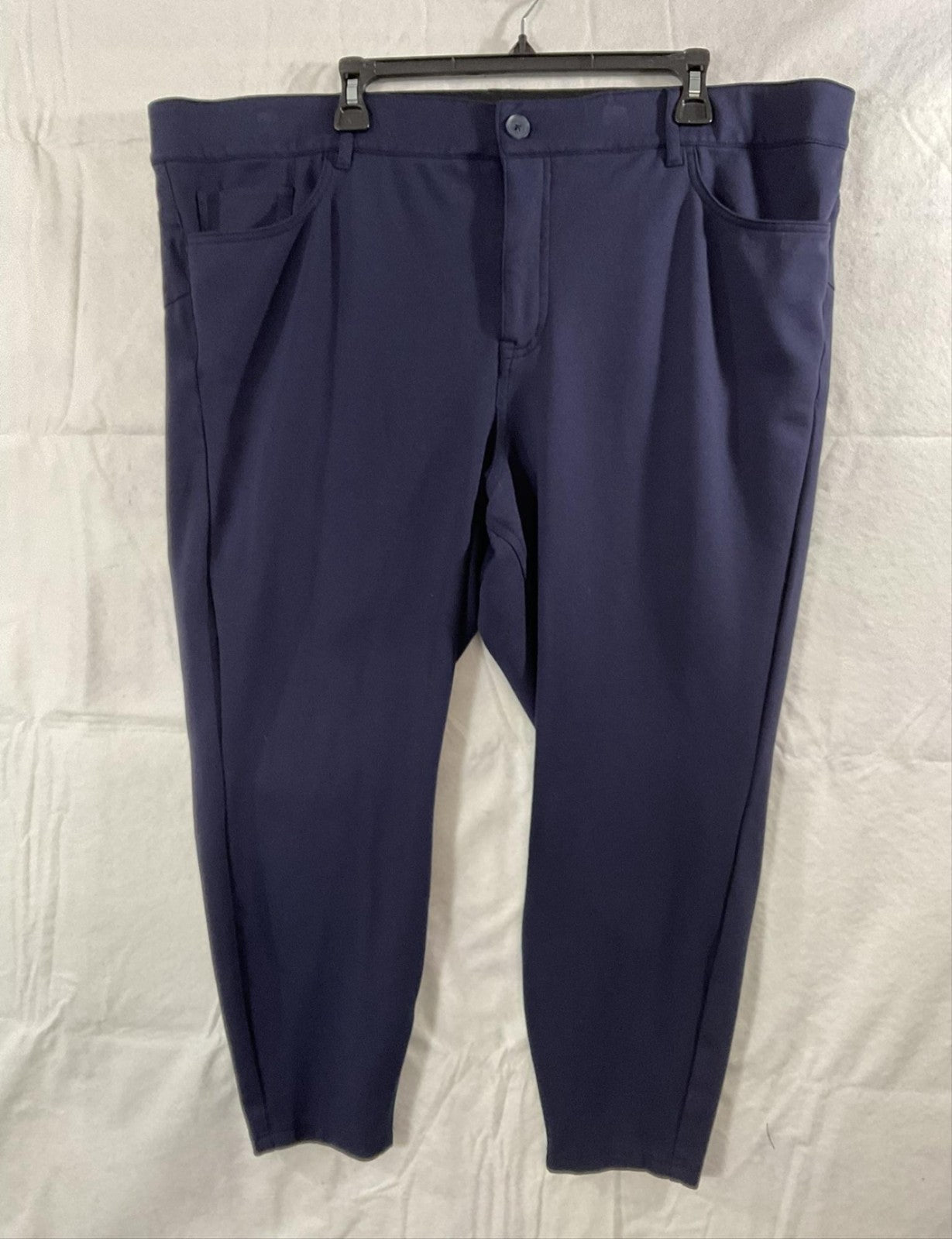Torrid Pants Womens 24R Blue Ponte Cropped Dress Stretch Zip Pockets Workwear