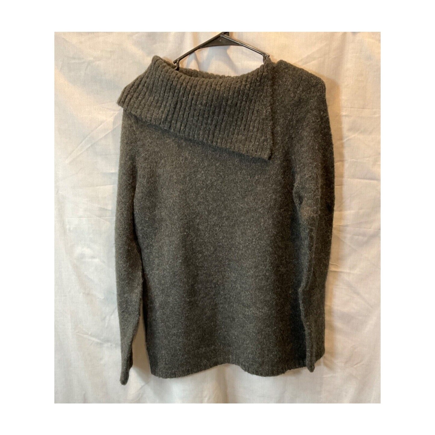 Cable Stitch Women's Med Charcoal Grey Long Sleeve Sweater Acrylic/Wool Blend