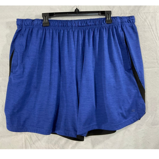 Russell Athletic Shorts Mens XL Blue Black Dri-Power Heathered Gym Basketball