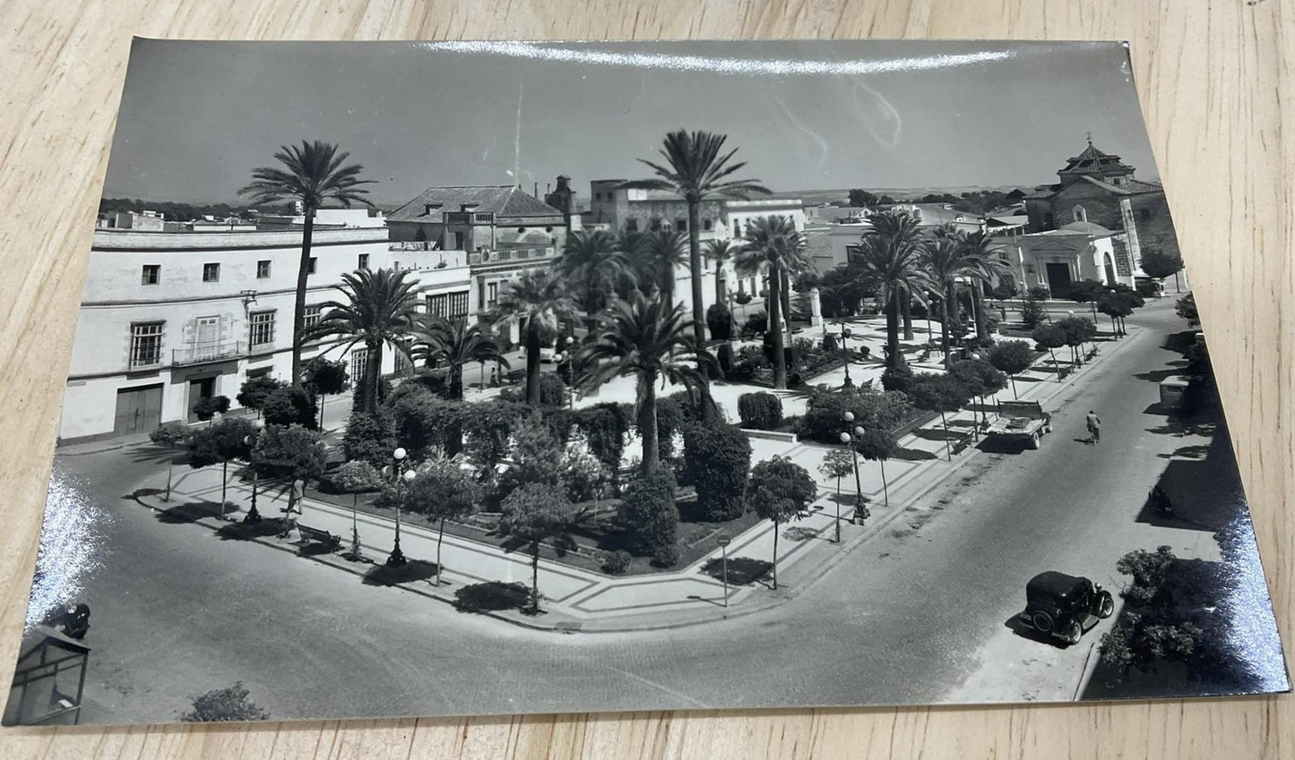 Vintage Jerez De La Frontera Alameda Angustias B&W RPPC Spain Postcard 5.5x3.5