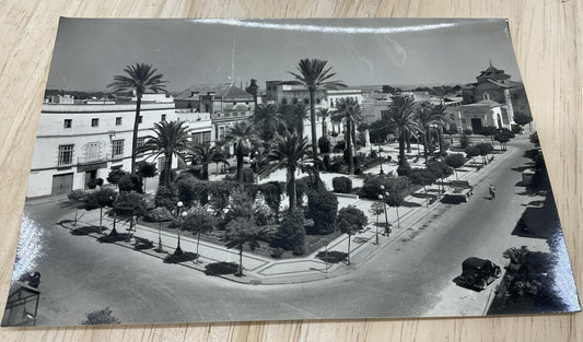 Vintage Jerez De La Frontera Alameda Angustias B&W RPPC Spain Postcard 5.5x3.5