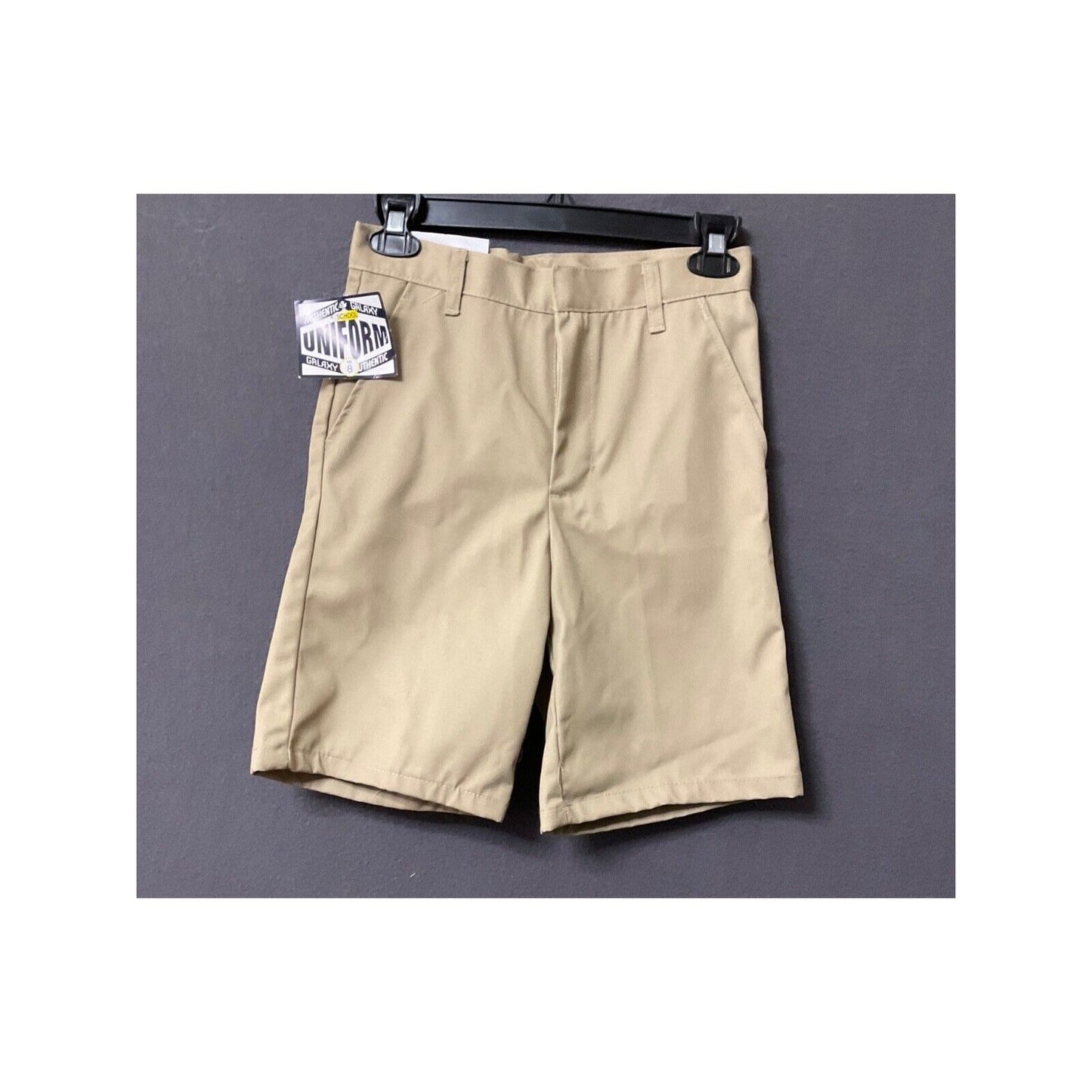 Authentic Galaxy Shorts Boys 8 Khaki Chino School Uniform Adjustable Waist NWT
