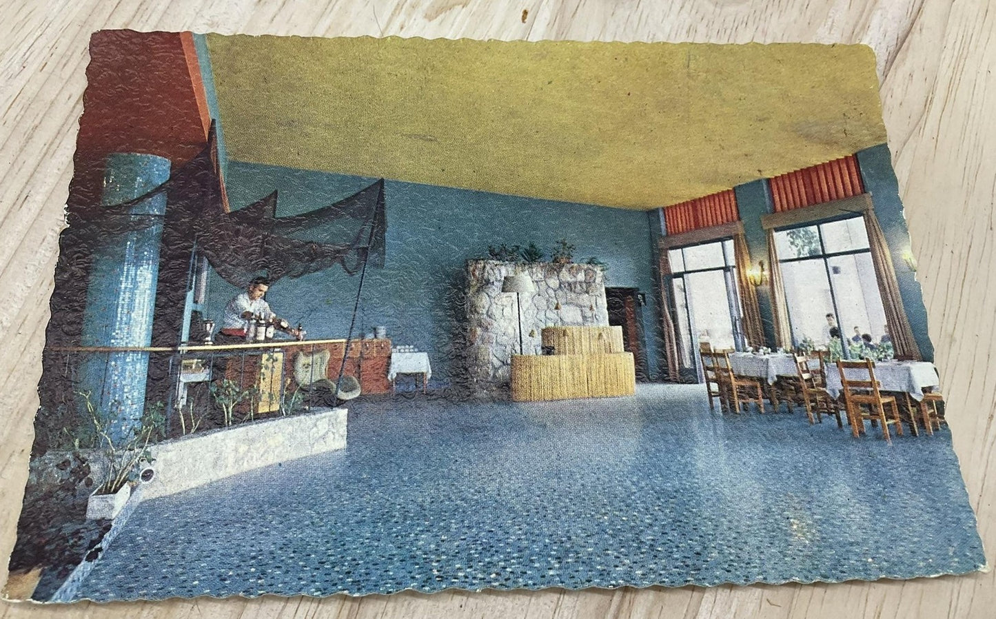 Vintage Motel RAF Estepona Malaga Linen Photochrome Postcard Spain 6 X 4 In
