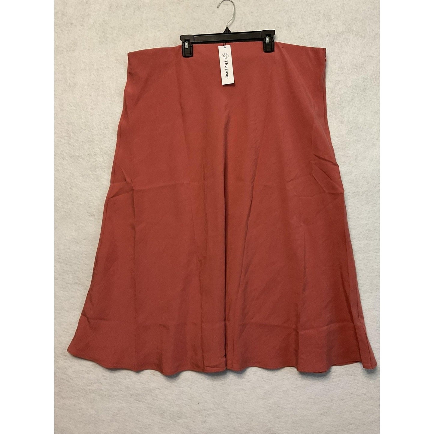 The Drop Skirt Womens 2X Dusty Cedar Rust A-Line Midi Side Zip Pockets AMSMP01