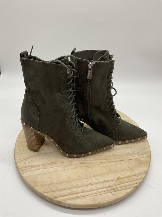 Charles By Charles David Boots Womens Size 7.5 Green Duffy Lace Up Studded Ankle