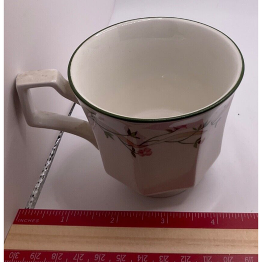 Vintage Johnson Brothers Eternal Beau Coffee/Tea Cup - 3", Green Trim, Floral