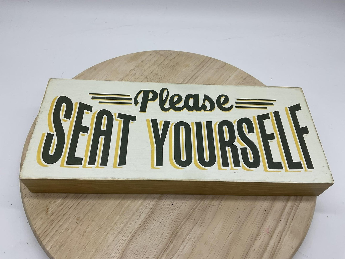 Ashland Please Seat Yourself Wall Sign Medium White Bathroom Humor Decor
