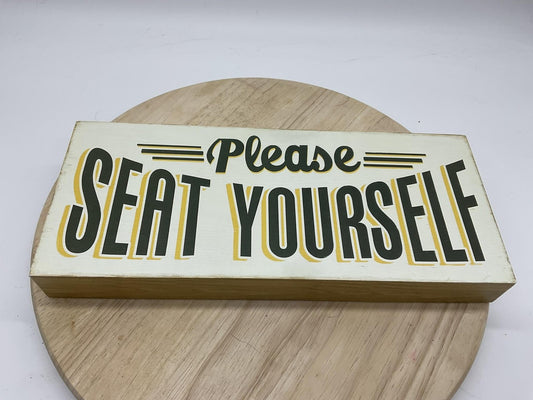 Ashland Please Seat Yourself Wall Sign Medium White Bathroom Humor Decor