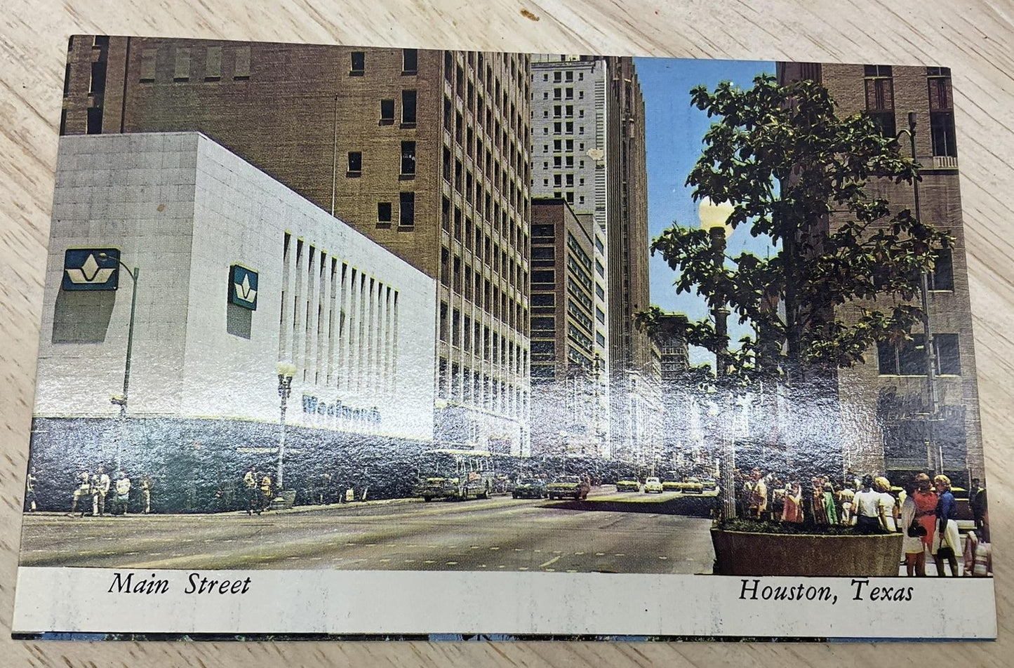 Vintage Main Street Houston Texas Colourpicture Photochrome Postcard 5.5x3.5 In