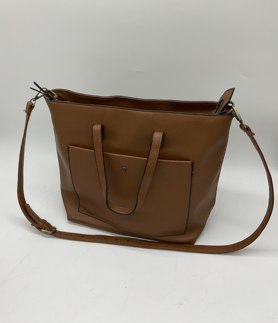 SevenDays Tote Bag Womens One Size Brown Faux Leather Shoulder Crossbody Handbag