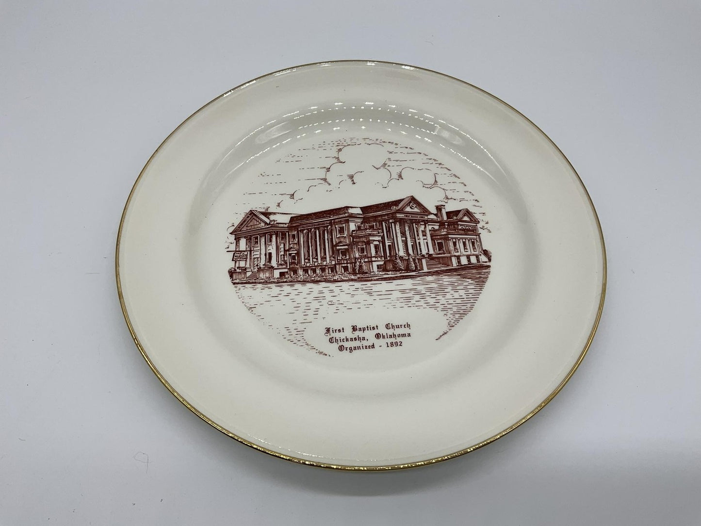 Vintage First Baptist Church Chickasha OK Sunday School Plate WW Art Studios