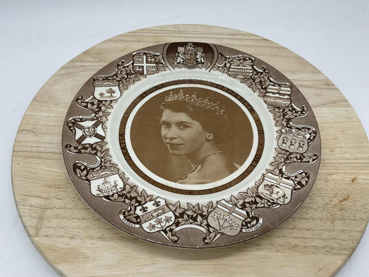 Clarice Cliff Coronation Queen Elizabeth 2nd Plate Vintage Royal Staffordshire