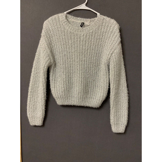 Divided H&M Knit Silver Sparkle Women’s Sweater Metallic Size XS